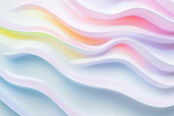 Fototapeta premium Iridescent pastel rainbow background with holographic foil abstract wavy texture.