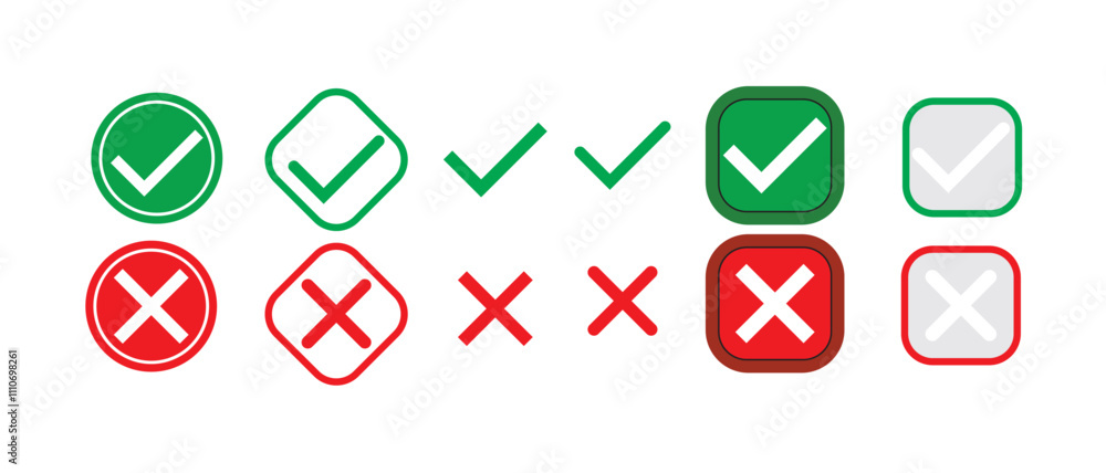 Poster set checkbox icon isolated on white background. vector