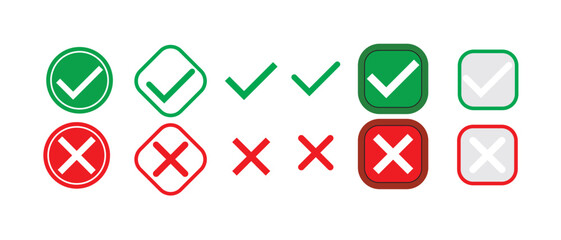 Set checkbox icon isolated on white background. Vector