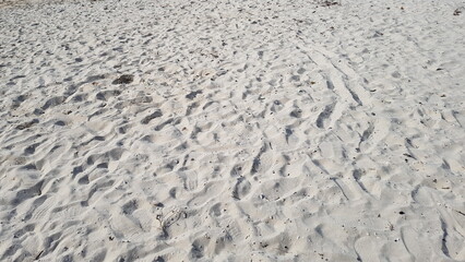 Clean Sand with Footprint at Seashore in early morning at Malang, Indonesia