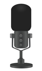 Grey microphone isolated. vector 