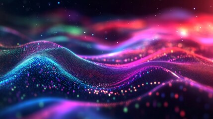 Obraz premium AI-driven data science, vibrant data flow, dynamic chart visuals