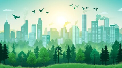 Fototapeta premium AI for environmental monitoring, pollution control systems, eco-focused data