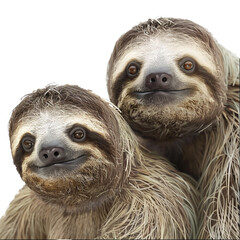 Naklejka premium Two Adorable Sloths