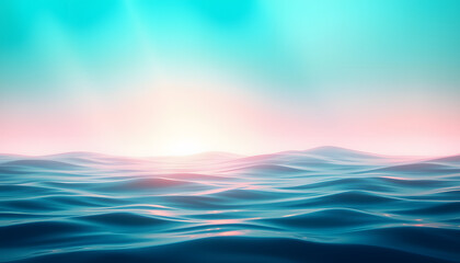 Obraz premium Retro grainy gradient background noise texture effect summer poster design seamless colors teal abstract wave pattern, magazine photoshoot