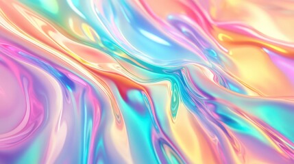 Fototapeta premium Background with pastel rainbow watercolor and holographic background