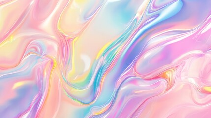 Obraz premium Background with pastel rainbow watercolor and holographic background