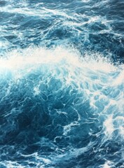 Obraz premium Calm ocean surface with gently lapping waves in shades of blue and white, creating a serene and dynamic background for underwater scenes.