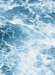 Fototapeta premium Calm ocean surface with gently lapping waves in shades of blue and white, creating a serene and dynamic background for underwater scenes.