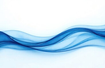 Fototapeta premium Elegant blue wave pattern on a simple white surface. Premium wave background for banners, posters or wallpaper.