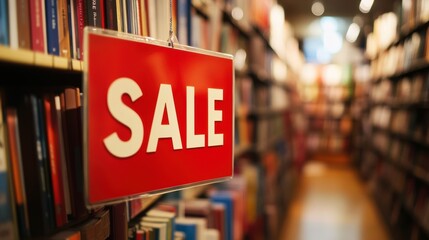 Sale tag in book store.