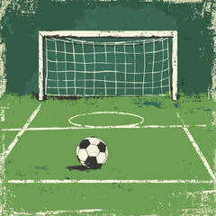 Fototapeta premium vector soccer goal with ball . Generative AI