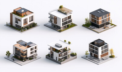 Modern home designs showcase urban setting 3d renderings minimalist environment aesthetic perspective architectural innovation