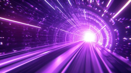 Futuristic light tunnel journey abstract space digital art vibrant colors high-speed concept