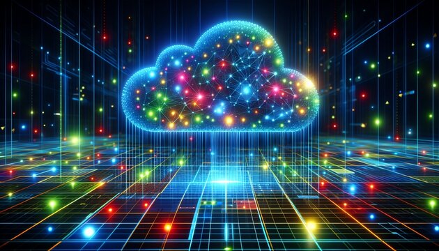 A 3D futuristic representation of Big Data in cloud computing technology
