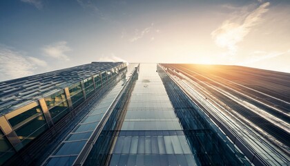 Fototapeta premium modern glass building in muted colors