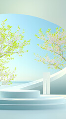 Obraz premium illustration of an background with water and trees