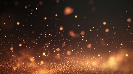 Fototapeta premium Dynamic sparkling particles abstract background digital art dark environment close-up visual concept