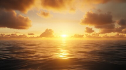 Obraz premium Serene sunset over calm ocean waters tranquil seascape nature photography