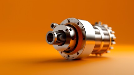 Spindle drive and electric motor general presentation isolated on orange