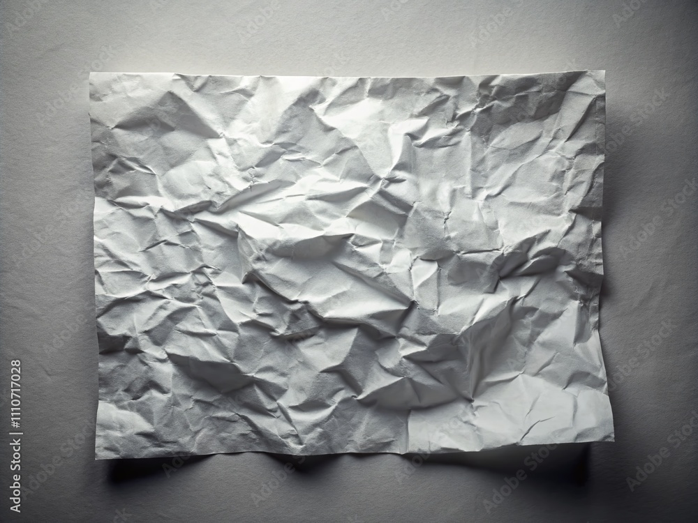 Poster grunge style animation of a crumpled white sheet of paper in motion for stop motion backgrounds and 