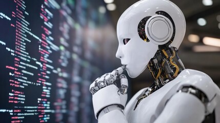Fototapeta premium Finance AI, real-time stock analytics, algorithm-driven investment tools