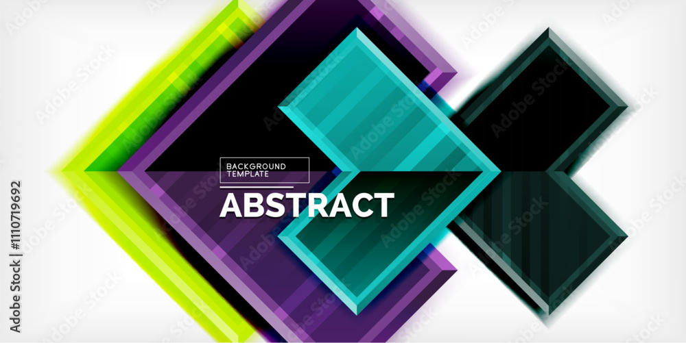 Poster Arrow symbols created with 3d effects and line texture geometric abstract background