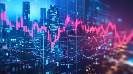 Fototapeta premium Global market expansion, digital connections between companies, trade, growth indicators