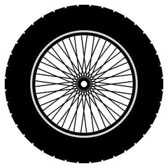 Silhouette Vector illustration of a car wheel isolated on a white background. Tire. EPS 10 File.