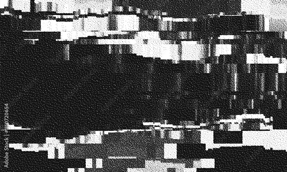 Poster glitch background. vhs grunge texture with noise effect and pixelation. analog video digital errors.