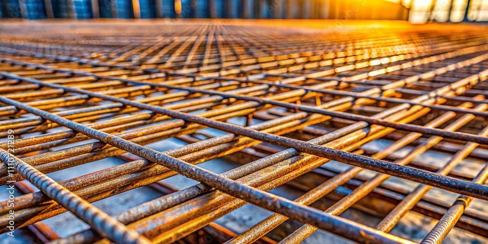 Poster high-quality wire mesh grids for concrete reinforcement in construction projects, showcasing the use