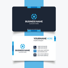 Blue Color Corporate Minimal Business Card Template