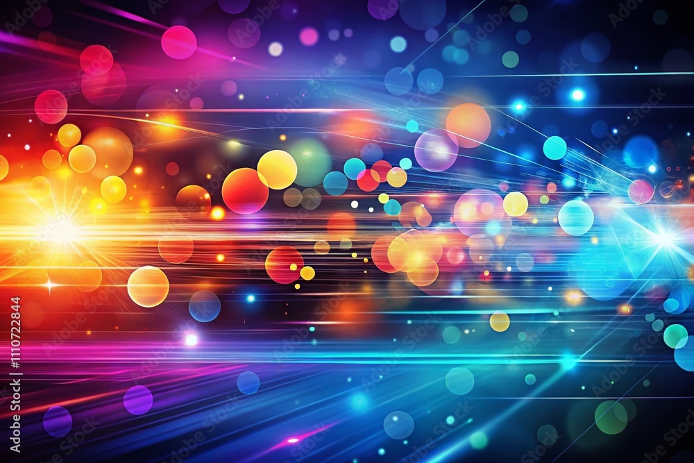 Poster hitech abstract futuristic background with bokeh effect for modern designs and creative projects, id
