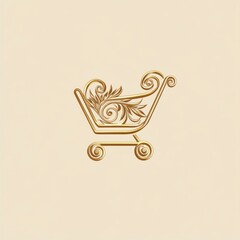 Vector illustration of simple shopping cart icon.