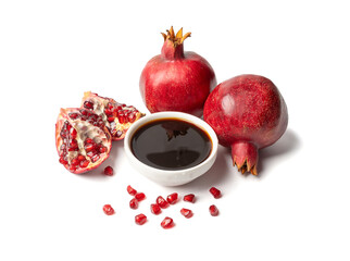 Pomegranate Sauce, Sirup, Dressing, Red Ripe Fruit Syrup with Red Ripe Whole Fruit Group