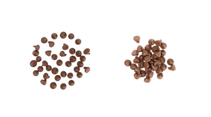 Chocolate Chips Isolated, Scattered Chocolate Sprinkles, Decorative Cocoa Drops, Cookie Decoration Ingredient