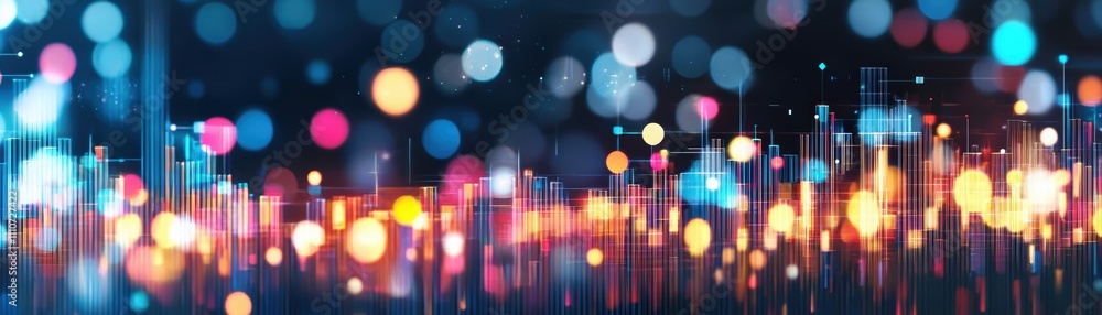 Poster bokeh technology background as revolutionizing customer insights ai-enhanced analytics dashboards fo