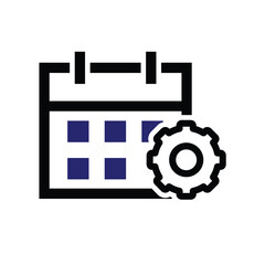 calendar icon. Calendar with gear icon. calendar vector icon. important times or agenda. Line design style. vector design