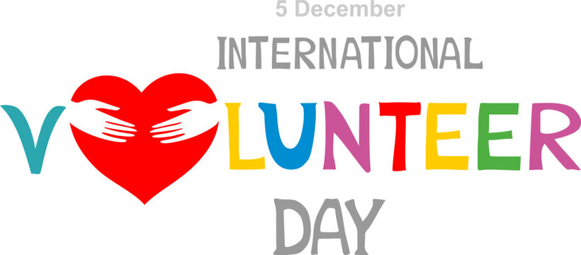 International Volunteer Day. 5 December. Volunteer day concept. Charity. Vector illustration