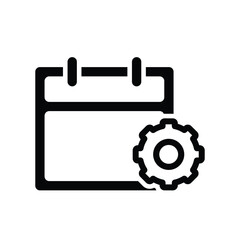 calendar icon. Calendar with gear icon. calendar vector icon. important times or agenda. Line design style. vector design