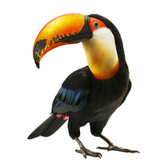 Fototapeta premium Close Up Toucan With Bright Yellow Beak