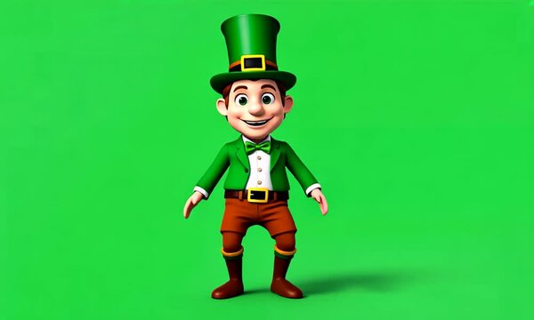 st patricks day leprechaun, green screen