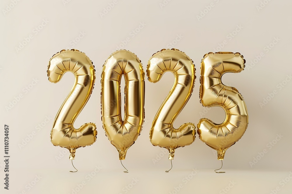 Poster a set of balloons with the numbers 20 and 25 are arranged in a row