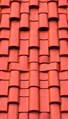background texture pattern of seamless modern red clay roof tiles