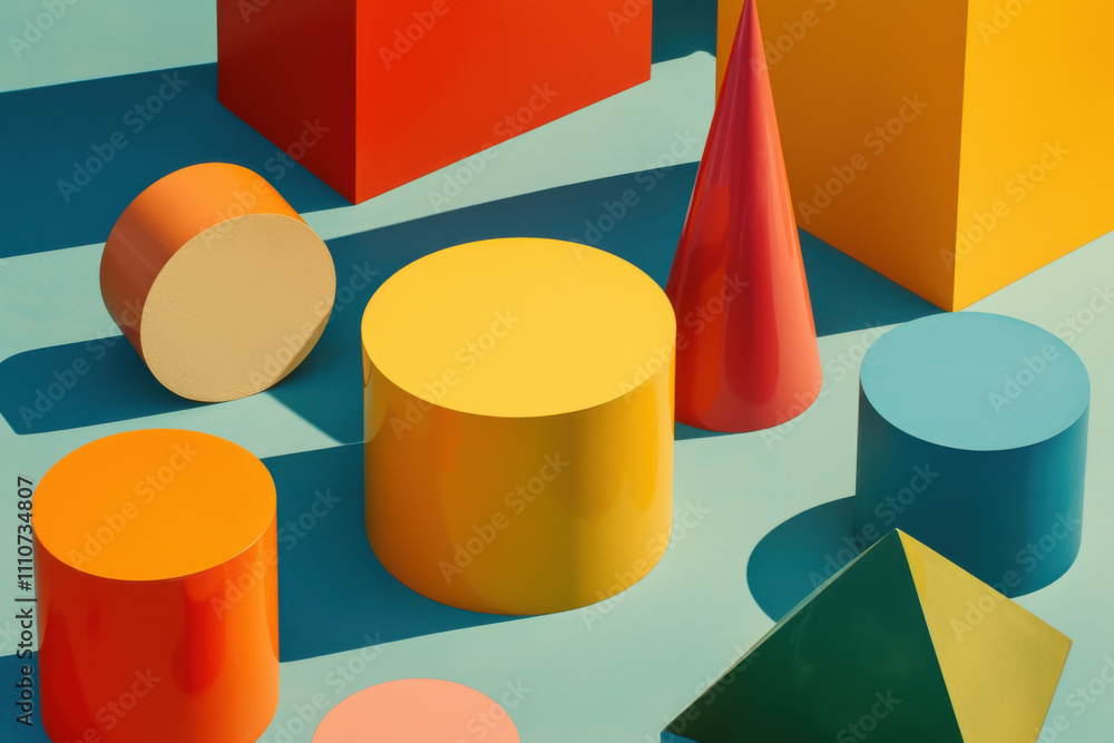 Aufkleber bright colorful abstract background made by transparent colored glass empty product display showcase