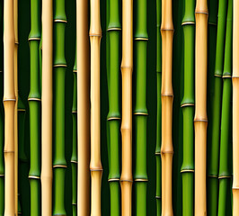 Fototapeta premium background collage of green bamboo fence surface texture. Background for banner, backdrop or texture mapping.generative ai