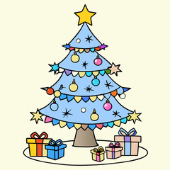 christmas tree with gifts