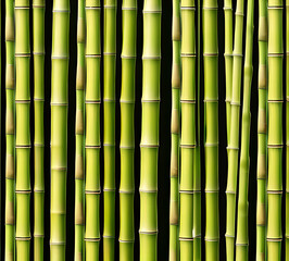 Obraz premium background collage of green bamboo fence surface texture. Background for banner, backdrop or texture mapping.generative ai