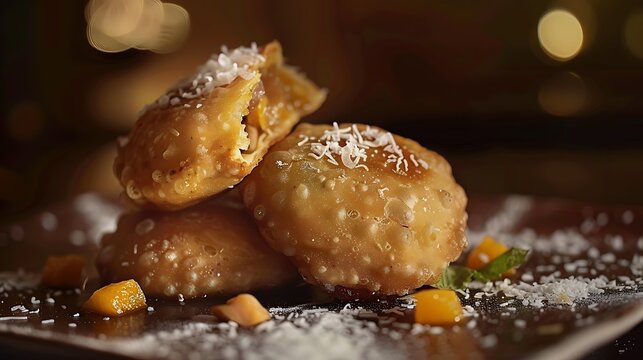 Sweet kachori is a deep fried snack with sweet lip smaking filling inside with dry fruits sooji sugar and coconut powder