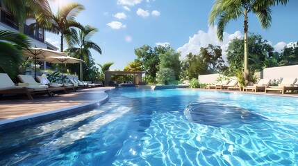Fototapeta premium Swimming pool cleaning system